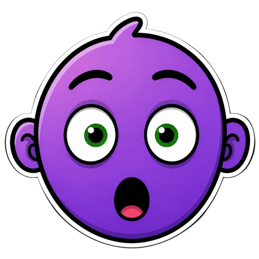 FACE, the floating purple character looking shocked