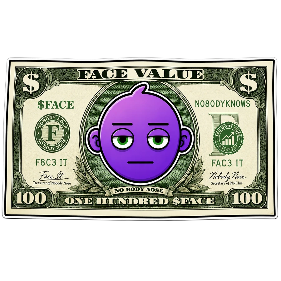 FACE, the floating purple character brand illustration