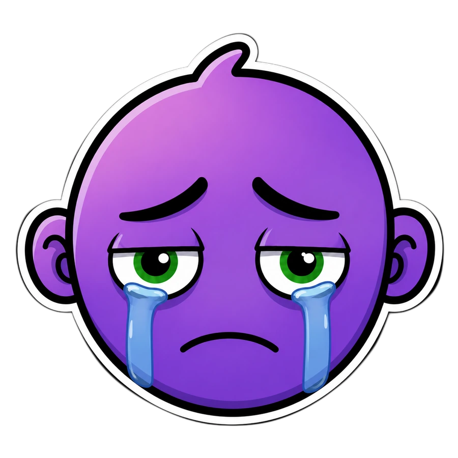 FACE, the floating purple character looking downcast and bearish